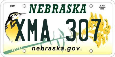 NE license plate XMA307