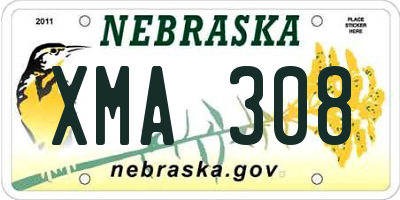 NE license plate XMA308
