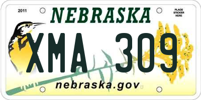 NE license plate XMA309
