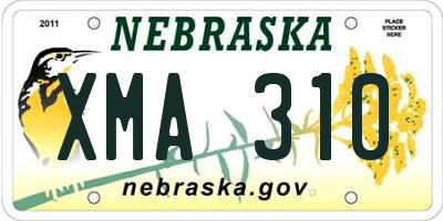 NE license plate XMA310