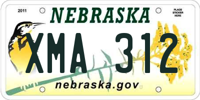 NE license plate XMA312
