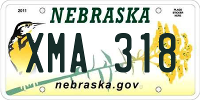 NE license plate XMA318