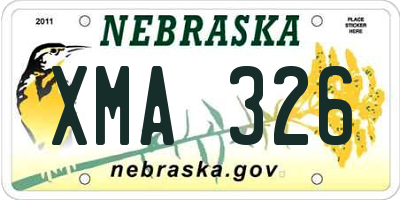 NE license plate XMA326