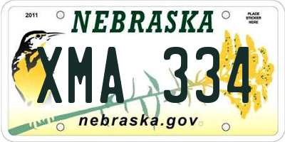 NE license plate XMA334