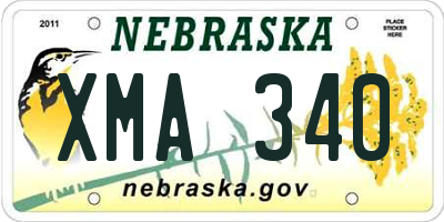 NE license plate XMA340