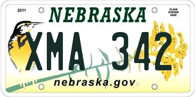 NE license plate XMA342