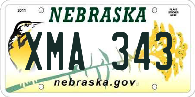NE license plate XMA343
