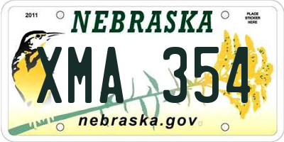 NE license plate XMA354