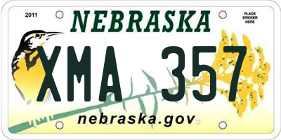 NE license plate XMA357