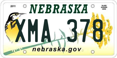 NE license plate XMA378