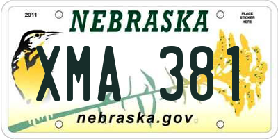 NE license plate XMA381