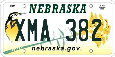 NE license plate XMA382