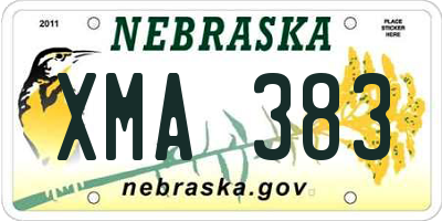 NE license plate XMA383