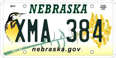 NE license plate XMA384