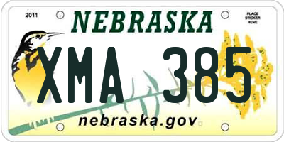 NE license plate XMA385