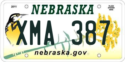 NE license plate XMA387