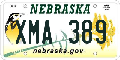 NE license plate XMA389
