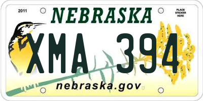 NE license plate XMA394