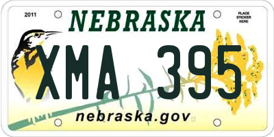 NE license plate XMA395