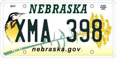 NE license plate XMA398
