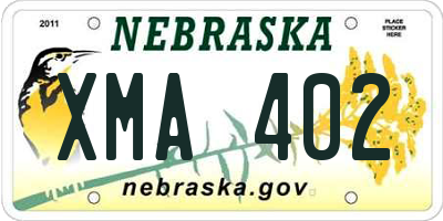 NE license plate XMA402