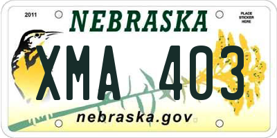 NE license plate XMA403