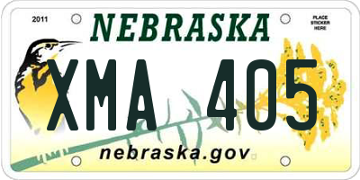 NE license plate XMA405