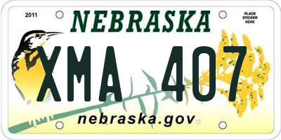 NE license plate XMA407