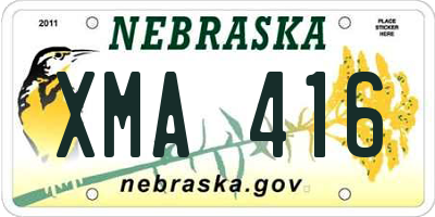 NE license plate XMA416