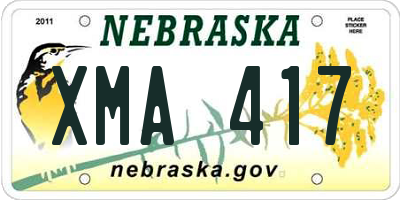 NE license plate XMA417