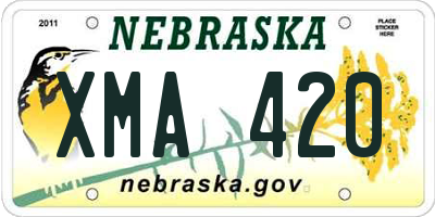 NE license plate XMA420