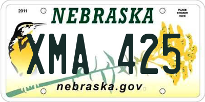 NE license plate XMA425