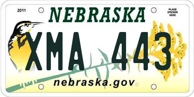 NE license plate XMA443