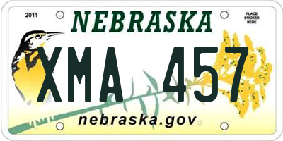 NE license plate XMA457