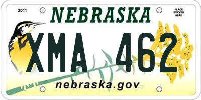 NE license plate XMA462