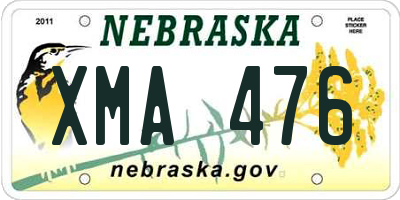 NE license plate XMA476