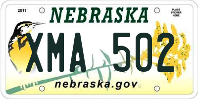 NE license plate XMA502
