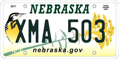 NE license plate XMA503