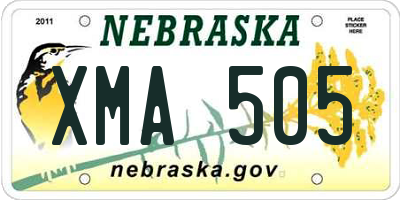 NE license plate XMA505