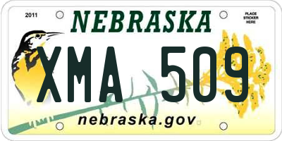NE license plate XMA509
