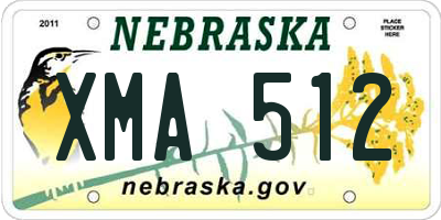 NE license plate XMA512