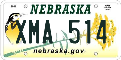 NE license plate XMA514