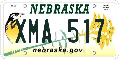 NE license plate XMA517