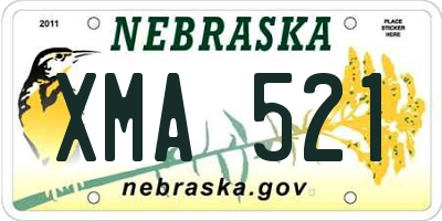 NE license plate XMA521