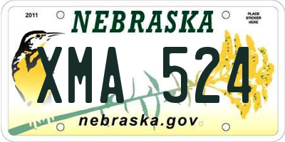 NE license plate XMA524