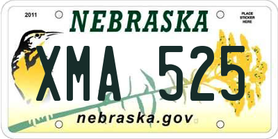 NE license plate XMA525