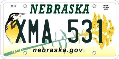 NE license plate XMA531