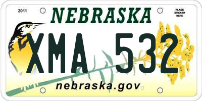 NE license plate XMA532