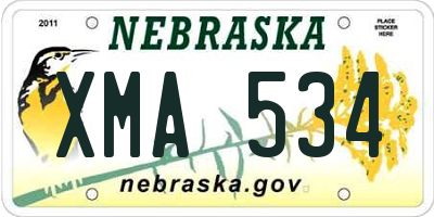 NE license plate XMA534