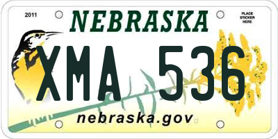 NE license plate XMA536